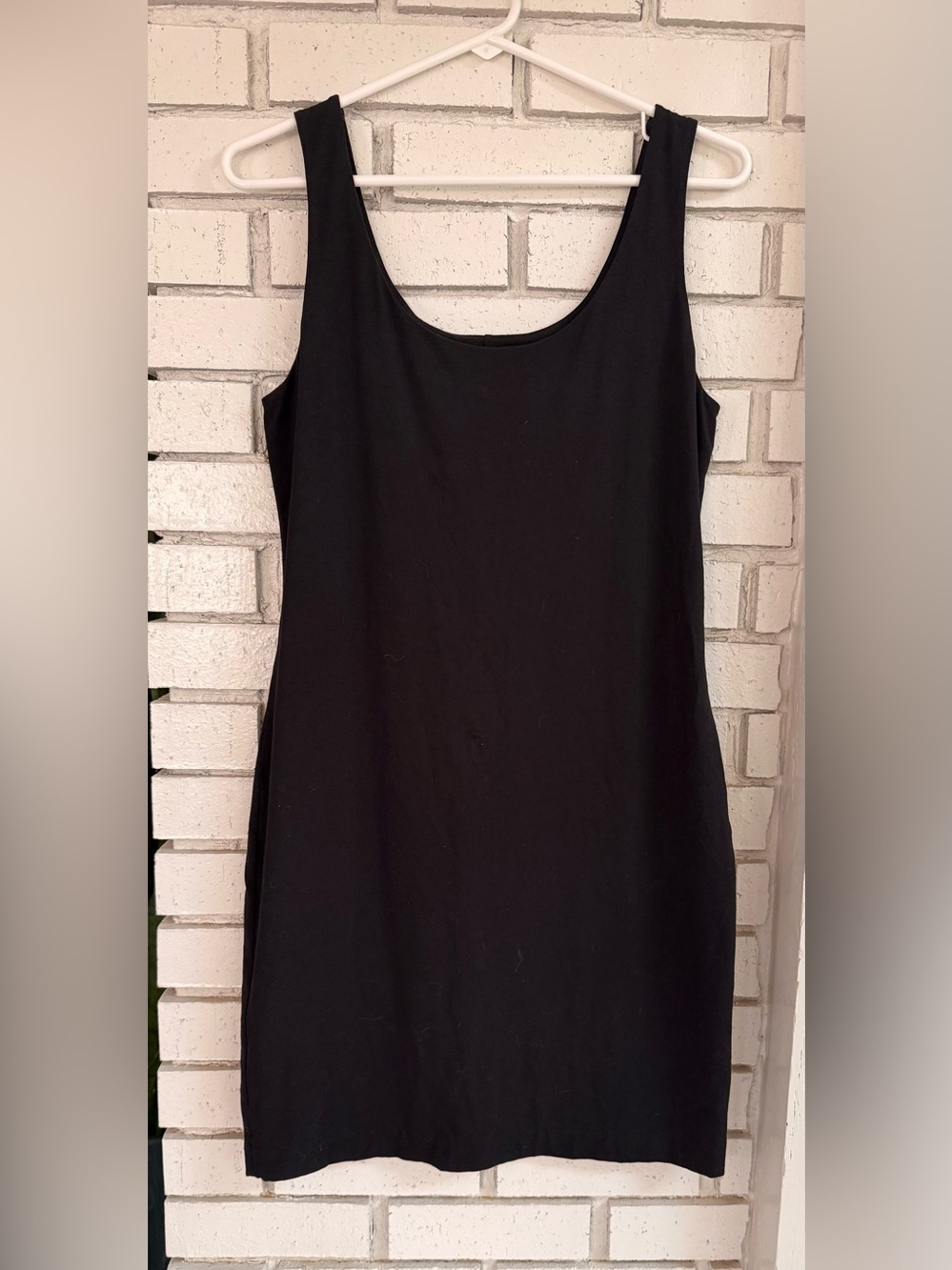 Peruvian Connection Black Sleeveless Knit Dress Scoop Neck Minimalist Size M